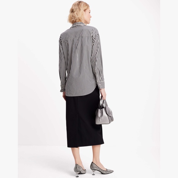 NWT Kate Spade Acrobat Stripe Black and White Embellished Shirt Size XXL - Picture 3 of 16